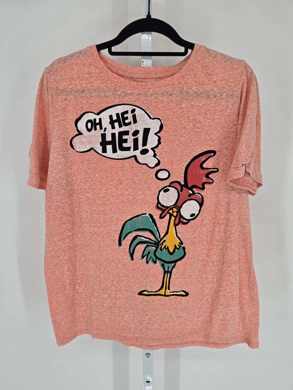Disney Moana Hei Hei Womens Sz XL short Sleeve Graphic T Shirt Heathered Pink